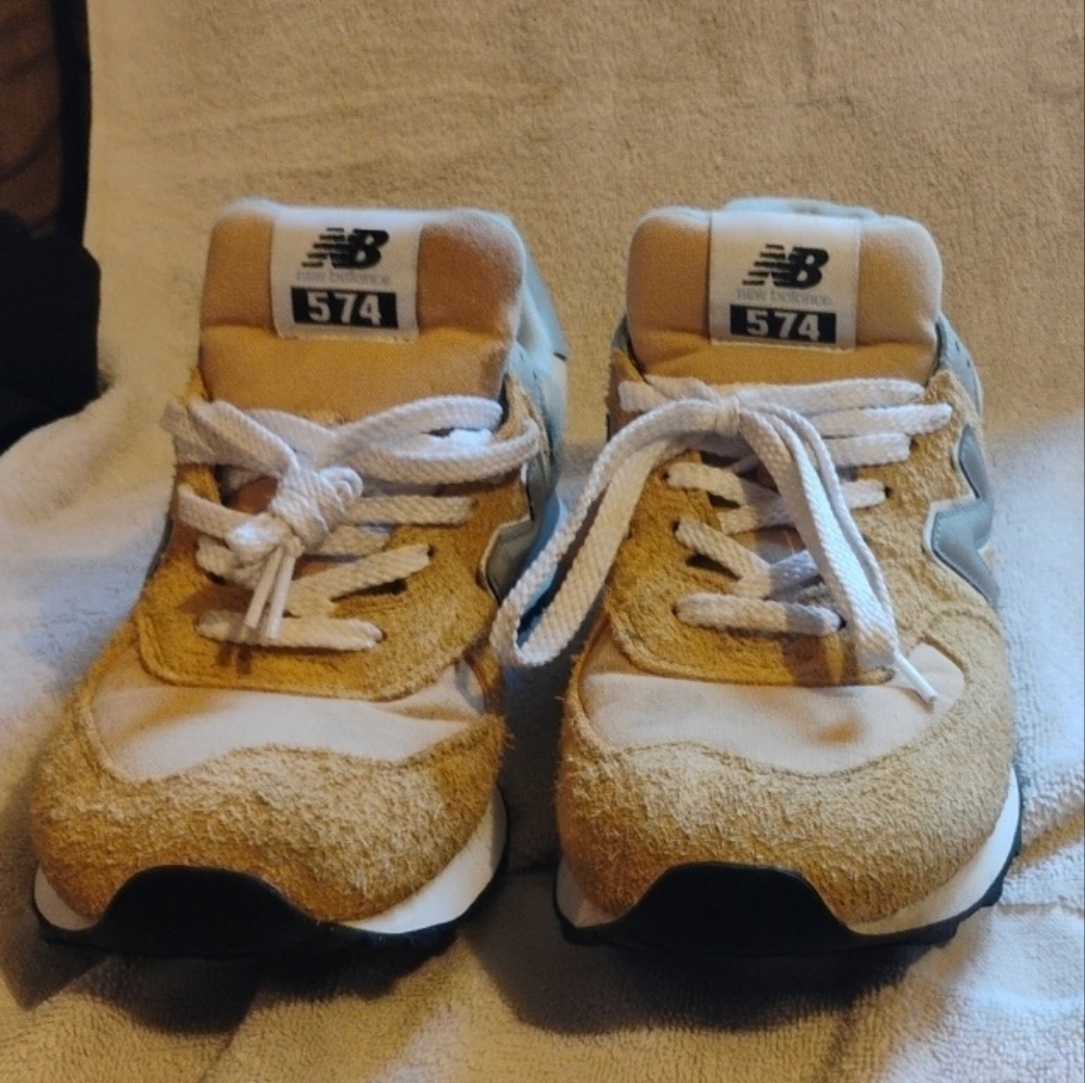 New Balance Tan and Gray Sneakers - Picture 2 of 6